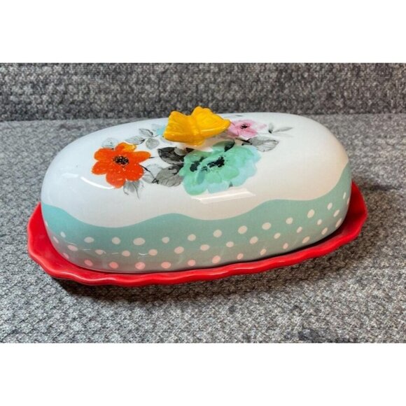 Pioneer Woman Flea Market Floral Butter Dish & Cookbook Food From My Frontier - Picture 3 of 10
